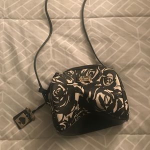 Kate Spade black and white rose purse